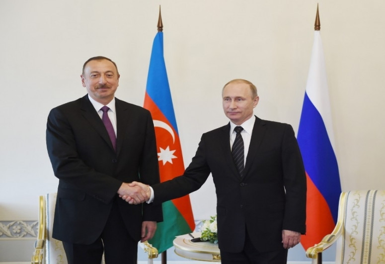Президент Азербайджана Ильхам Алиев и президент России Владимир Путин