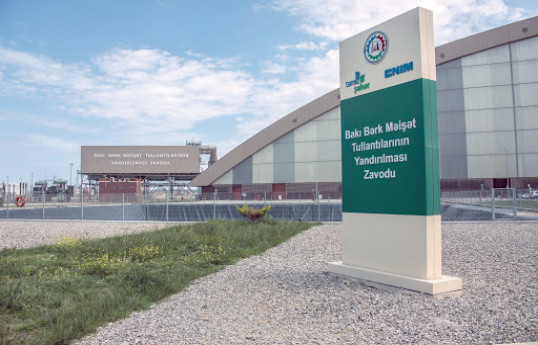 Bərk Məişət Tullantılarının Yandırılması Zavodu elektrik enerjisinin istehsalını artırıb