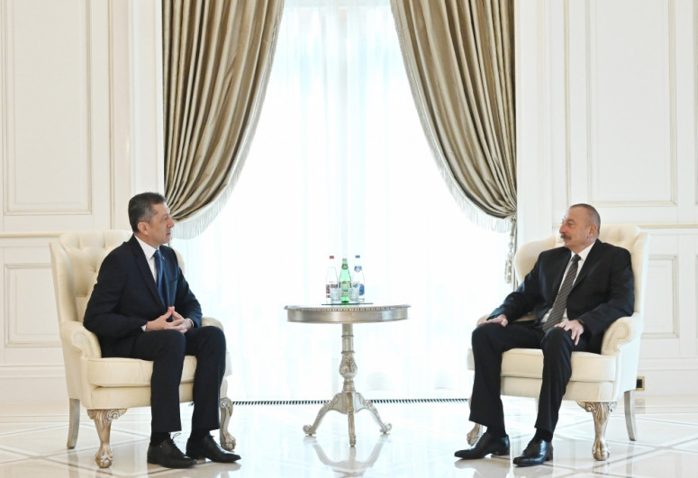 President of Azerbaijan Ilham Aliyev and Turkish Minister of National Education Ziya Selcuk