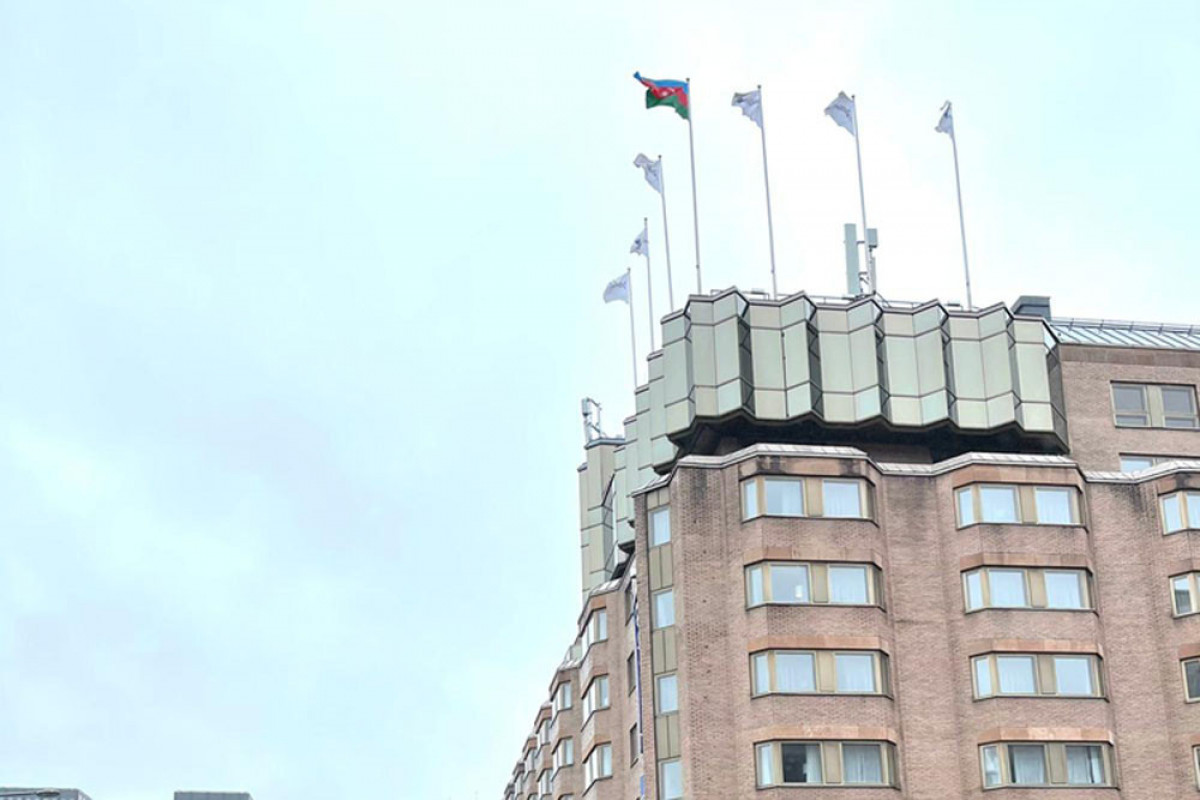 Stokholm şəhərində Azərbaycan bayrağı ucaldılıb - FOTO 