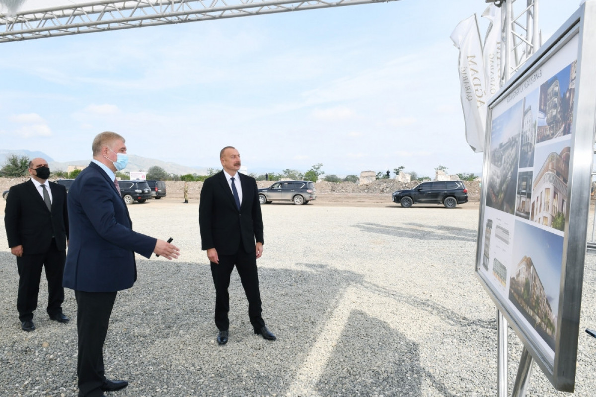 Президент Азербайджана заложил фундамент первого жилого здания, которое будет построено в городе Агдам-ФОТО -ОБНОВЛЕНО 