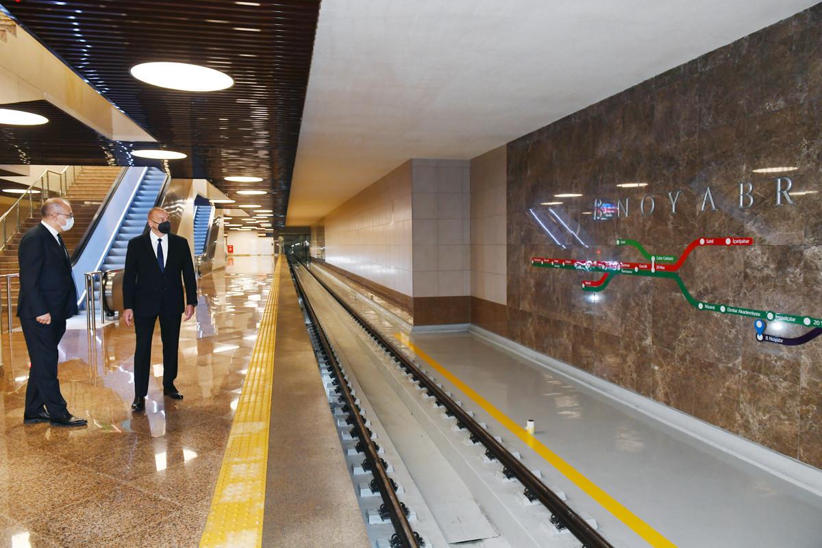 Станция «8 ноября» Бакметрополитена сдана в эксплуатацию, президент ознакомился с условиями, созданными на станции