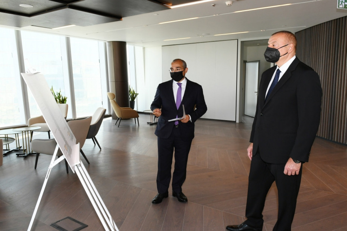 Президент Ильхам Алиев принял участие в открытии нового здания министерства экономики-ВИДЕО 