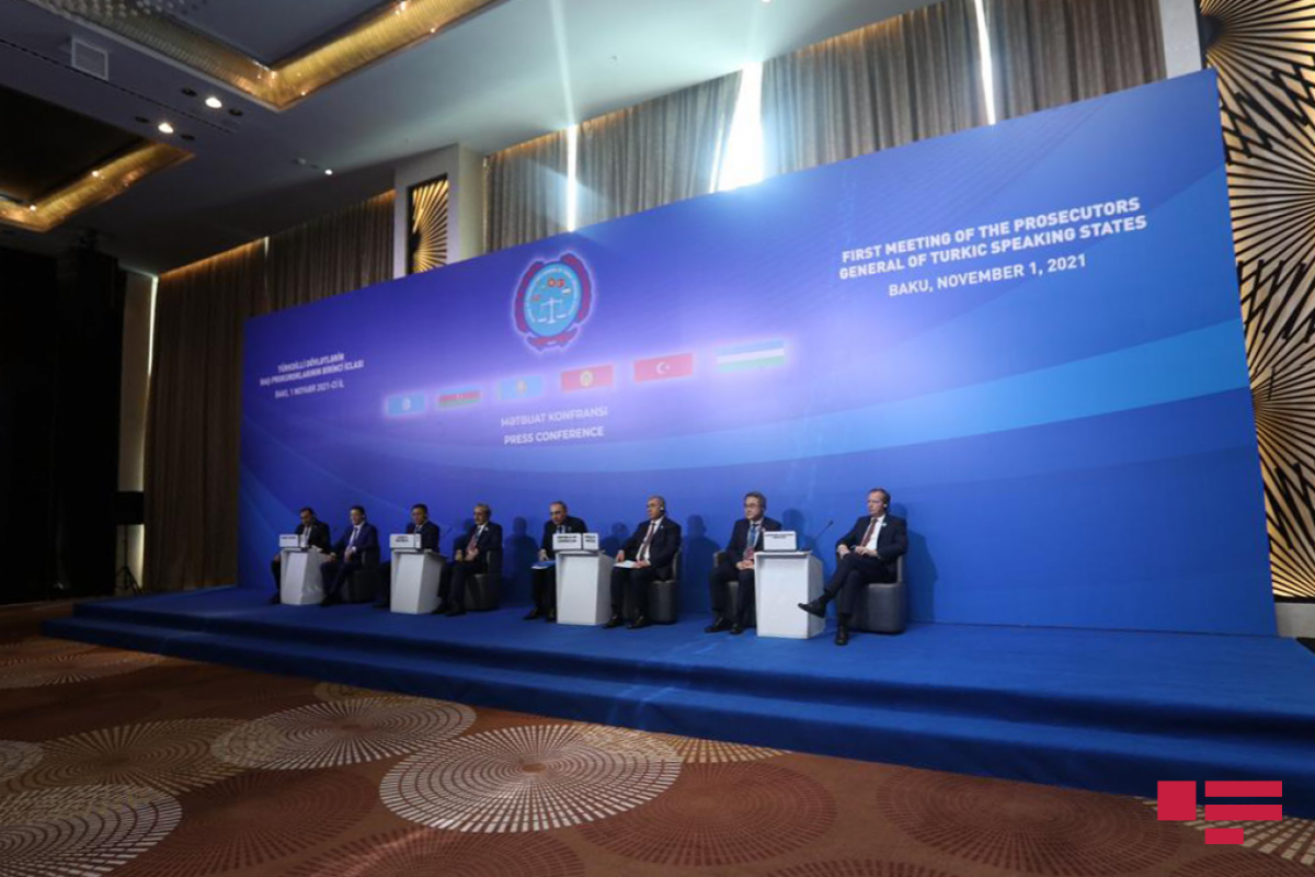 Пресс-конференция после окончания первого заседания Генеральных прокуроров государств-членов Совета сотрудничества тюркоязычных государств в Баку