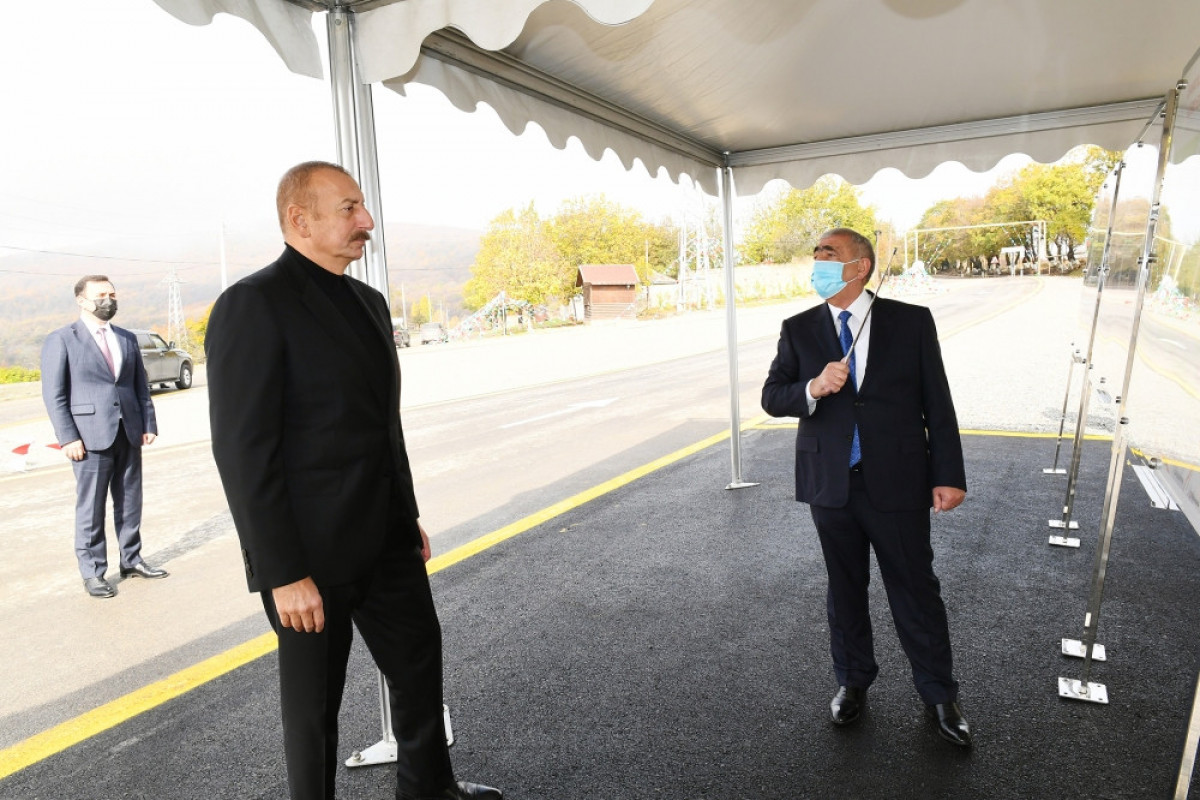 Prezident İlham Əliyev İsmayıllıda Basqal-Sulut avtomobil yolunun açılışında iştirak edib