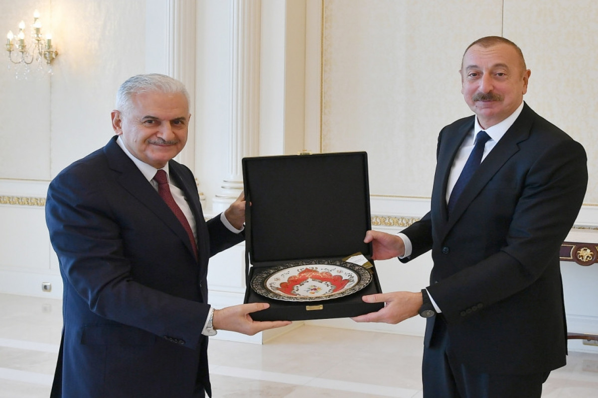 Former Prime Minister of the Republic of Turkey Binali Yildirim, President of the Republic of Azerbaijan Ilham Aliyev
