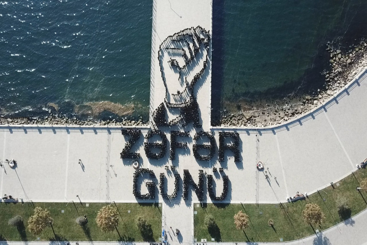 Composition "Iron Fist" created in Baku on the occasion of Victory Day