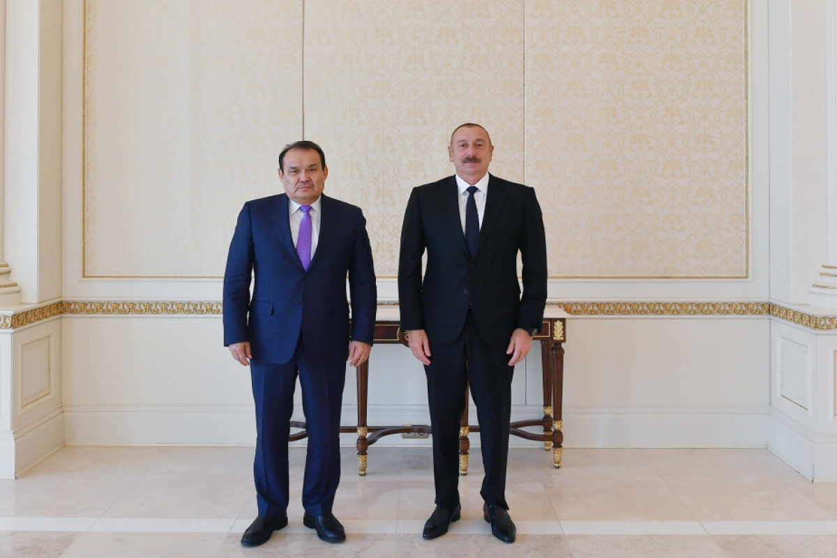 Secretary General of the Turkic Council Baghdad Amreyev and President of the Republic of Azerbaijan Ilham Aliyev