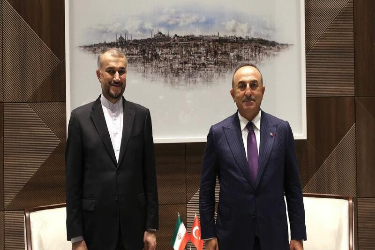 Iranian Foreign Minister Hussein Amir Abdullahian and Turkish Foreign Minister Mevlut Cavusoglu