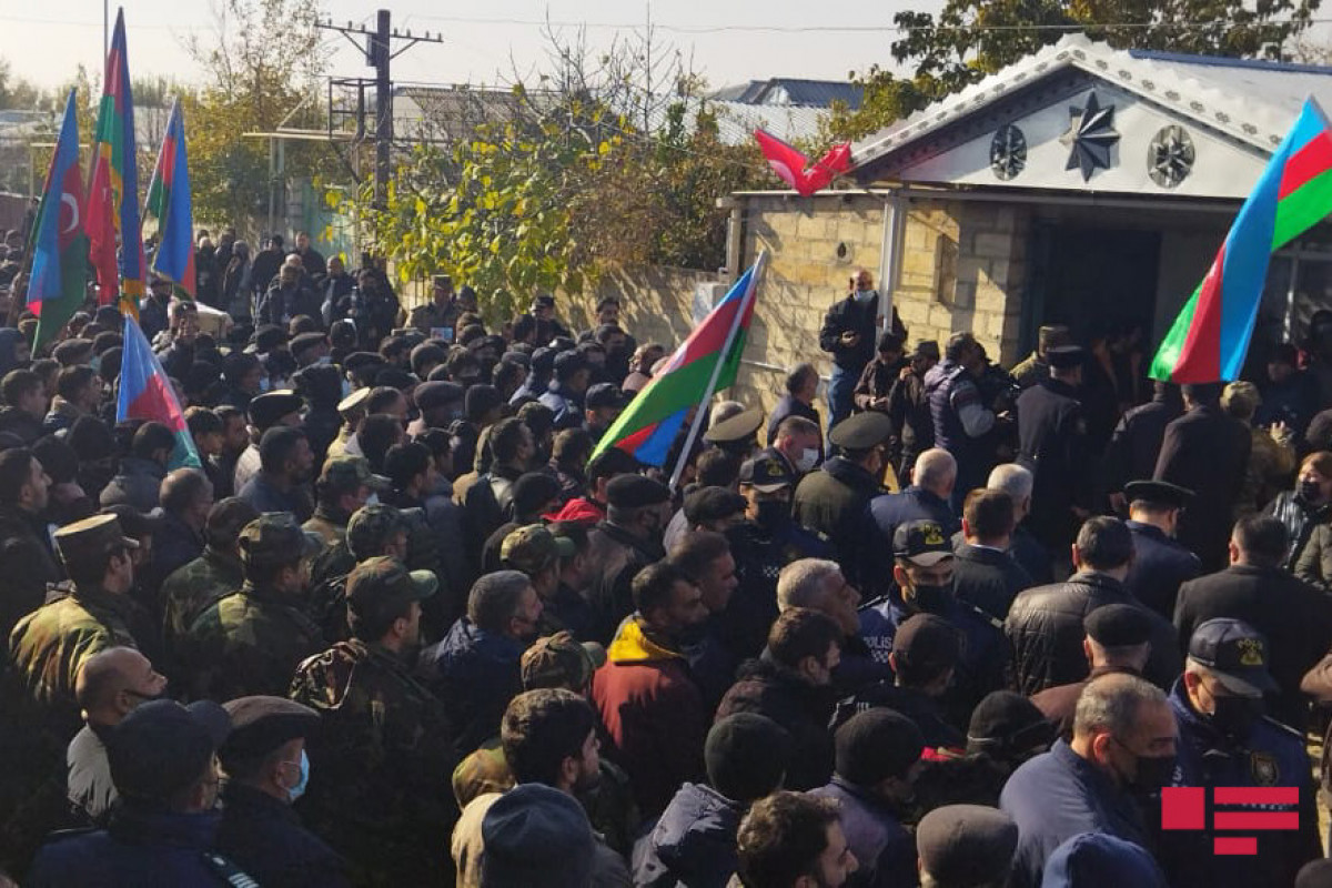 Farewell ceremony being held with martyred serviceman in Mingachevir