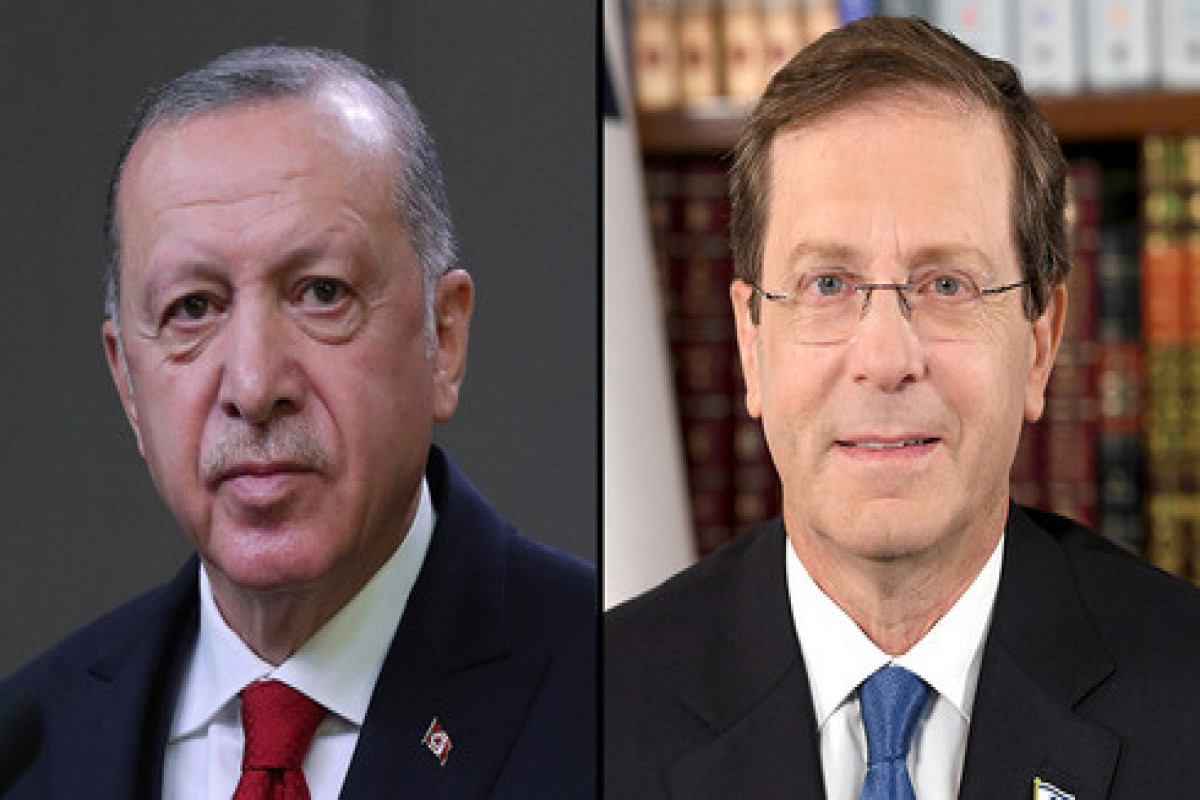 Israeli President Isaac Herzog, Turkish President Recep Tayyip Erdogan