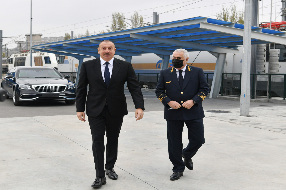 Prezident İlham Əliyev yeni Biləcəri lokomotiv deposunun açılışında iştirak edib