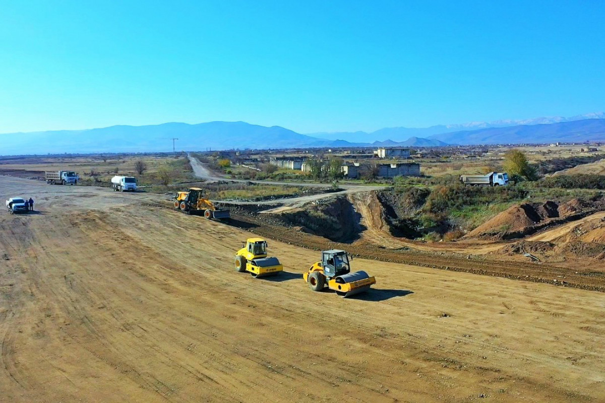 Строительство автомобильной дороги Барда-Агдам 