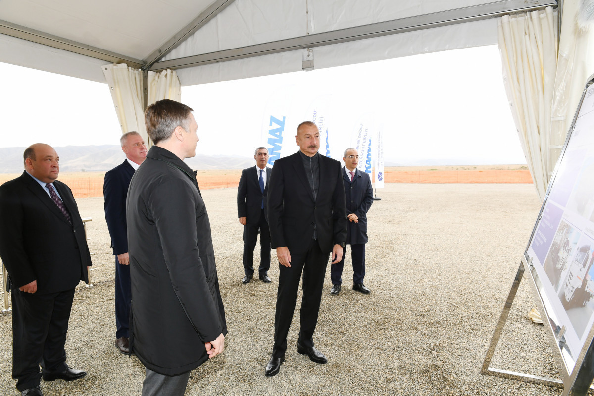President Ilham Aliyev attended groundbreaking ceremony of joint service center of KAMAZ OJSC and Ganja Automobile Plant Production Association