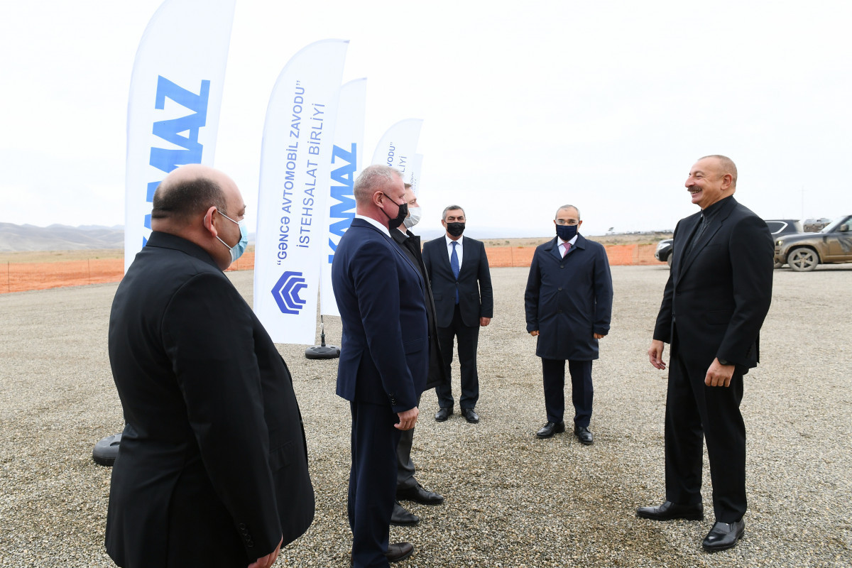 Azerbaijani President attended groundbreaking ceremony of joint service center of "KamAZ" OJSC and "Ganja Automobile Plant" PU
