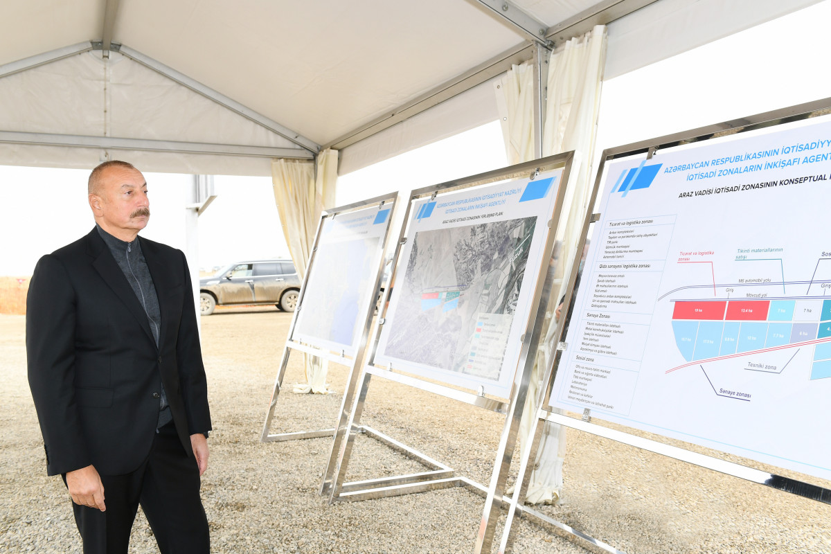 Президент Ильхам Алиев заложил фундамент промышленного парка «Экономическая зона долины Араз»