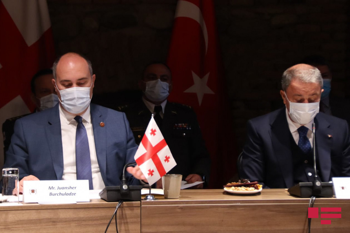 A trilateral meeting of Azerbaijani-Georgian-Turkish Defence Ministers