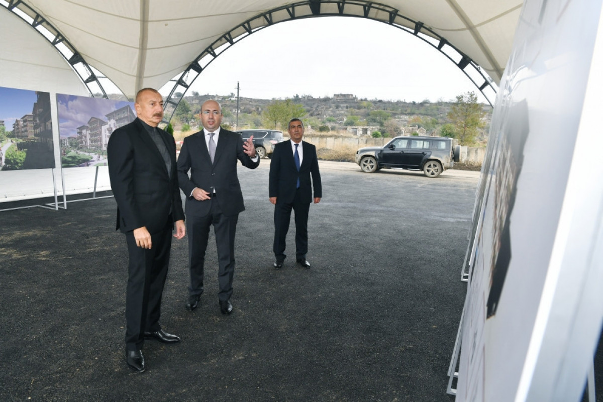 Президент Ильхам Алиев заложил фундамент первого многоквартирного жилого квартала в Джабраиле