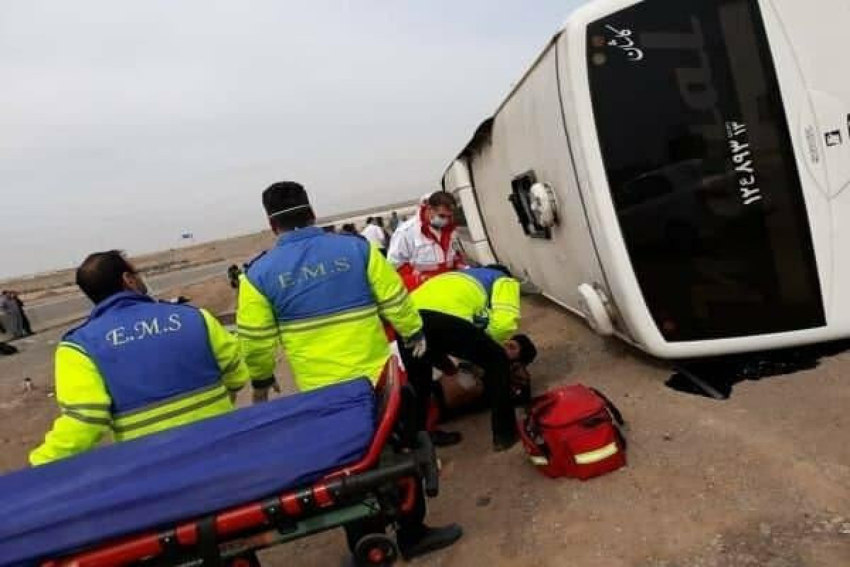 Passenger bus overturned in Iran, 33 people injured 