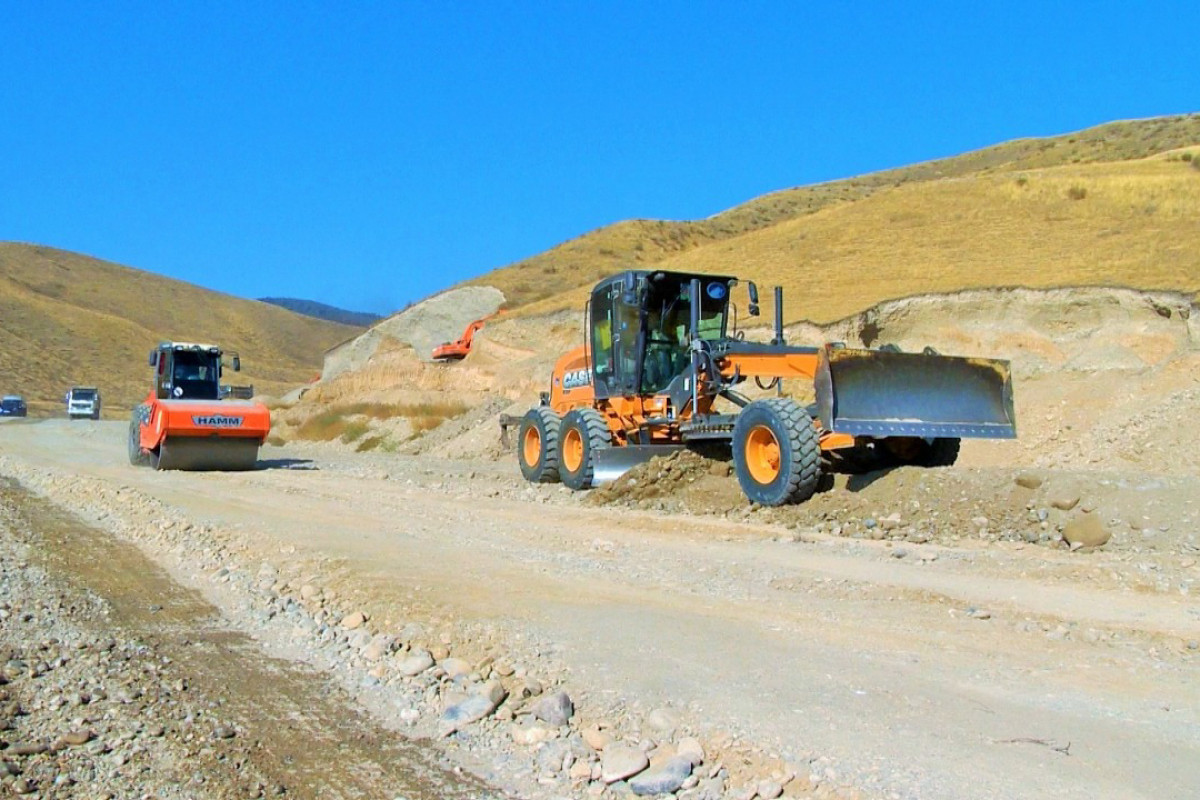 Large-scale construction works are underway on Talish-Tapgaragoyunlu-Gashalti-Naftalan road