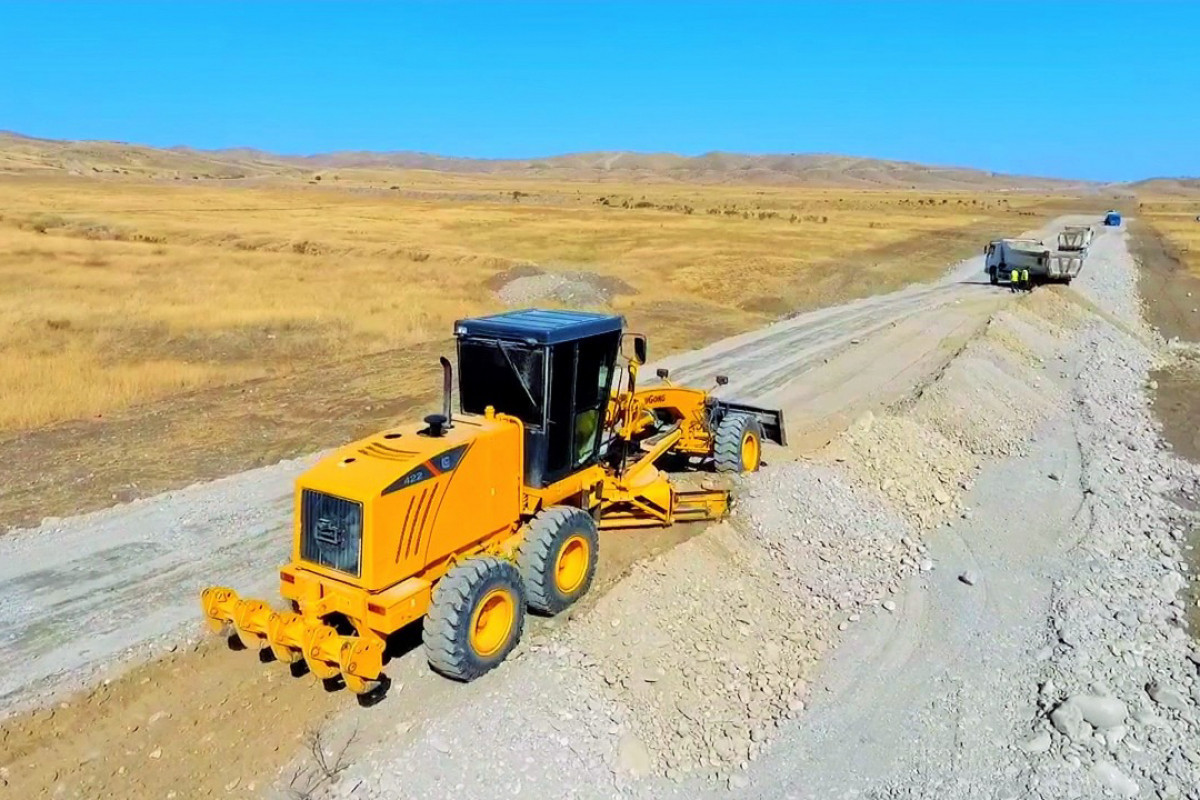 Large-scale construction works are underway on Talish-Tapgaragoyunlu-Gashalti-Naftalan road