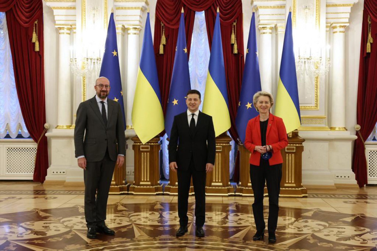 Şarl Mişel, Vladimir Zelenski, Ursula von der Leyen