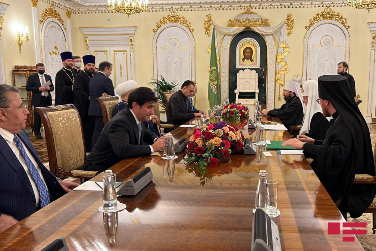 Meeting between Sheikh-ul-Islam Allahshukur Pashazadeh and Patriarch Kirill held in Moscow-PHOTO -UPDATED 
