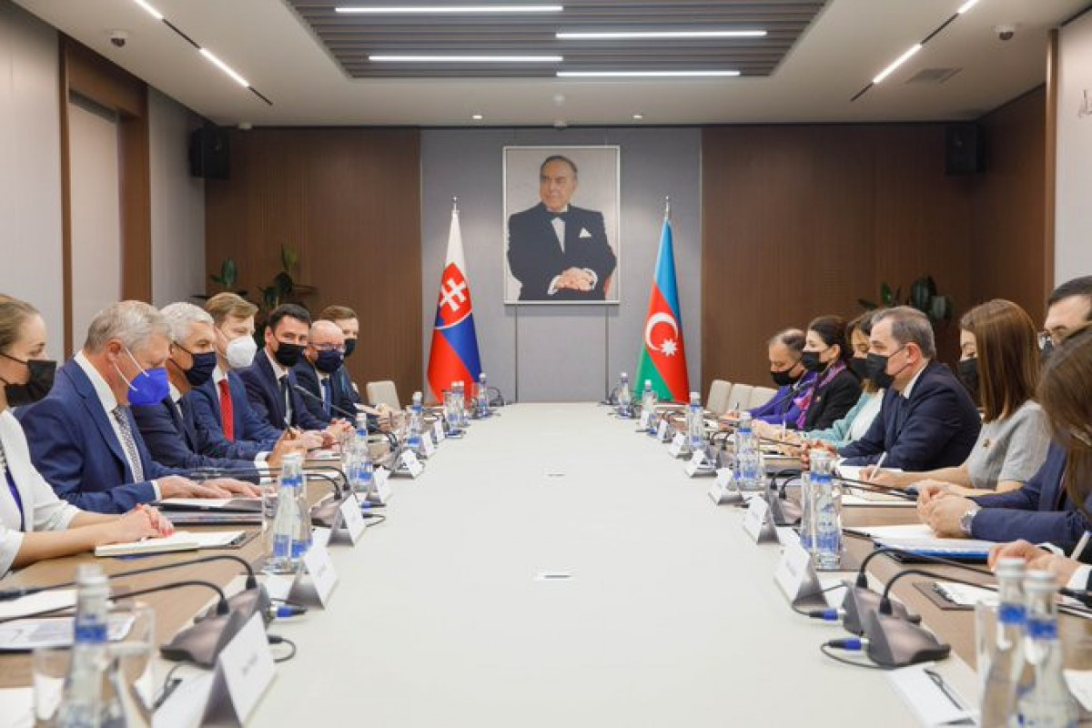 Проходит встреча глав МИД Азербайджана и Словакии в расширенном составе
