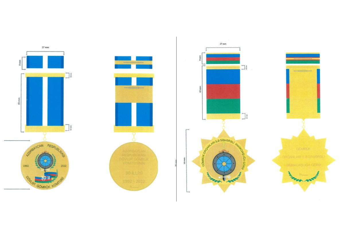 “Dövlət Gömrük Komitəsinin 30 illiyi (1992-2022)” yubiley medalı, “Gömrük orqanları ilə səmərəli əməkdaşlığa görə” medalı