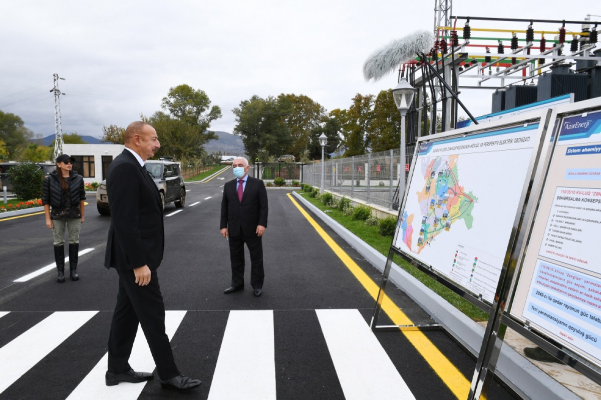 President Ilham Aliyev and First Lady Mehriban Aliyeva attended  opening of Zangilan substation-UPDATED 