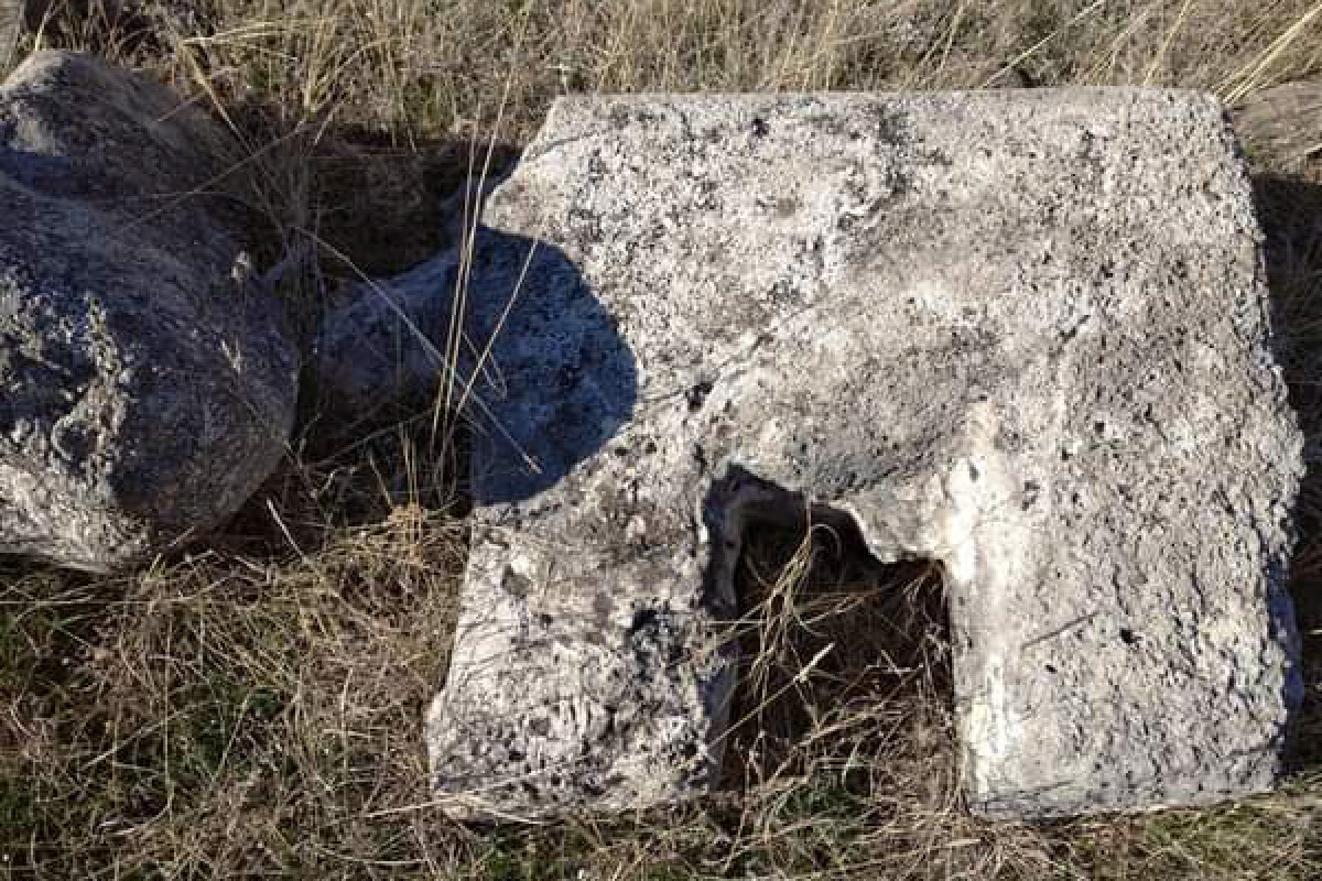 Gravestone sculptures of horses found in Azerbaijan's Lachin