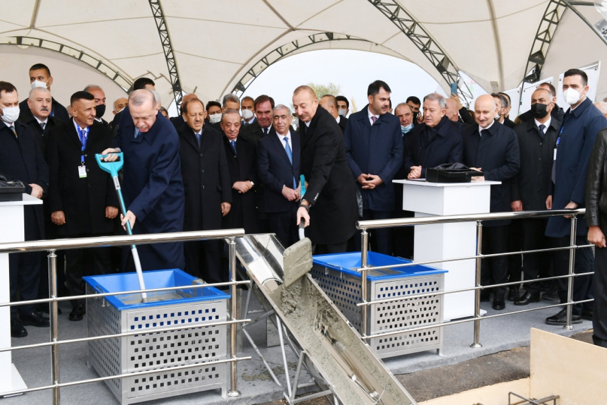 Президенты Азербайджана и Турции заложили фундамент автомобильной дороги Горадиз-Джабраил-Зангилан-Агбенд