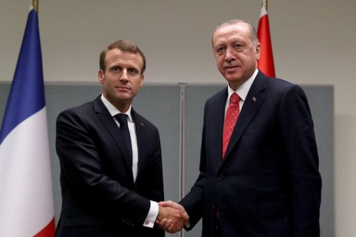 Türkiyə Prezidenti Rəcəb Tayyib Ərdoğan Fransa Prezidenti Emmanuel Makronla görüşüb