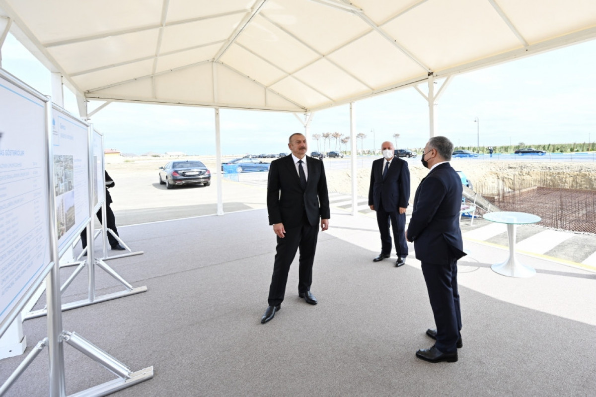 President Ilham Aliyev laid foundation stone for another residential complex in Sumgayit as part of preferential housing project