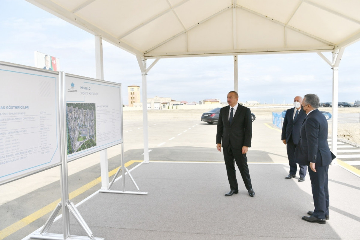 President Ilham Aliyev laid foundation stone for another residential complex in Sumgayit as part of preferential housing project
