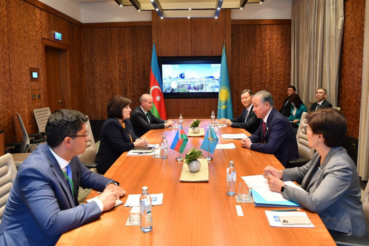 Председатель Милли Меджлис Сахиба Гафарова встретилась с председателем Мажлиса Парламента Казахстана Нурланом Нигматулиным