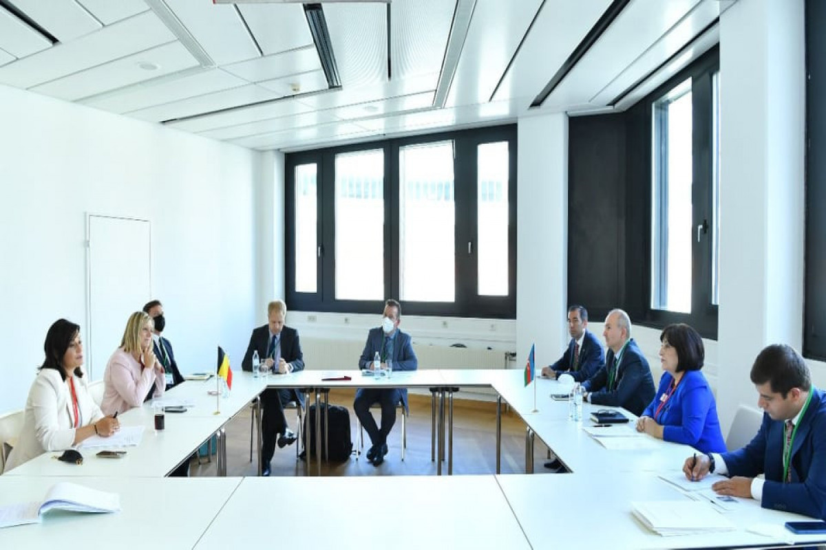 Встреча председателя Милли Меджлиса Сахибы Гафаровой с председателями Палаты представителей и Сената Федеральной Парламента Бельгии
