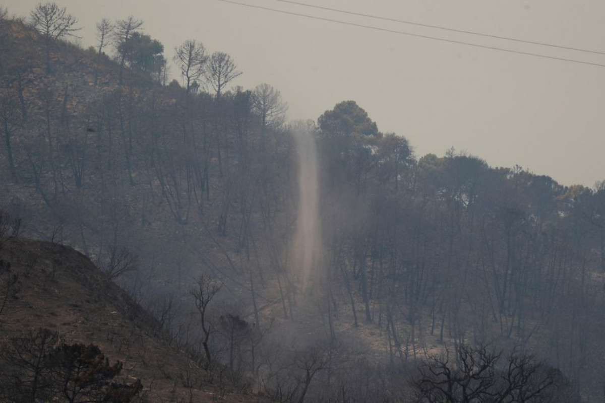 A wildfire burns on Sierra Bermeja mountain in Estepona, Spain