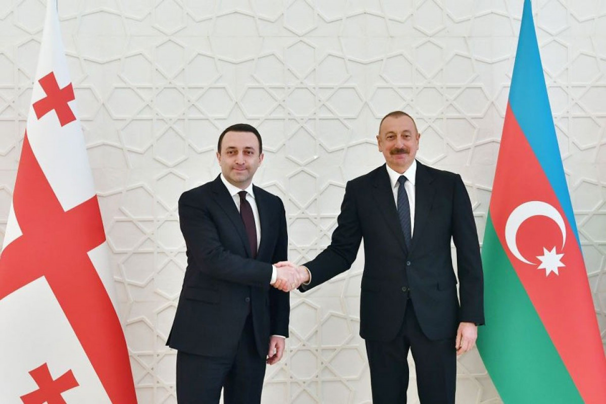 Prezident İlham Əliyev və Gürcüstanın Baş naziri İrakli Qaribaşvilinin görüşü