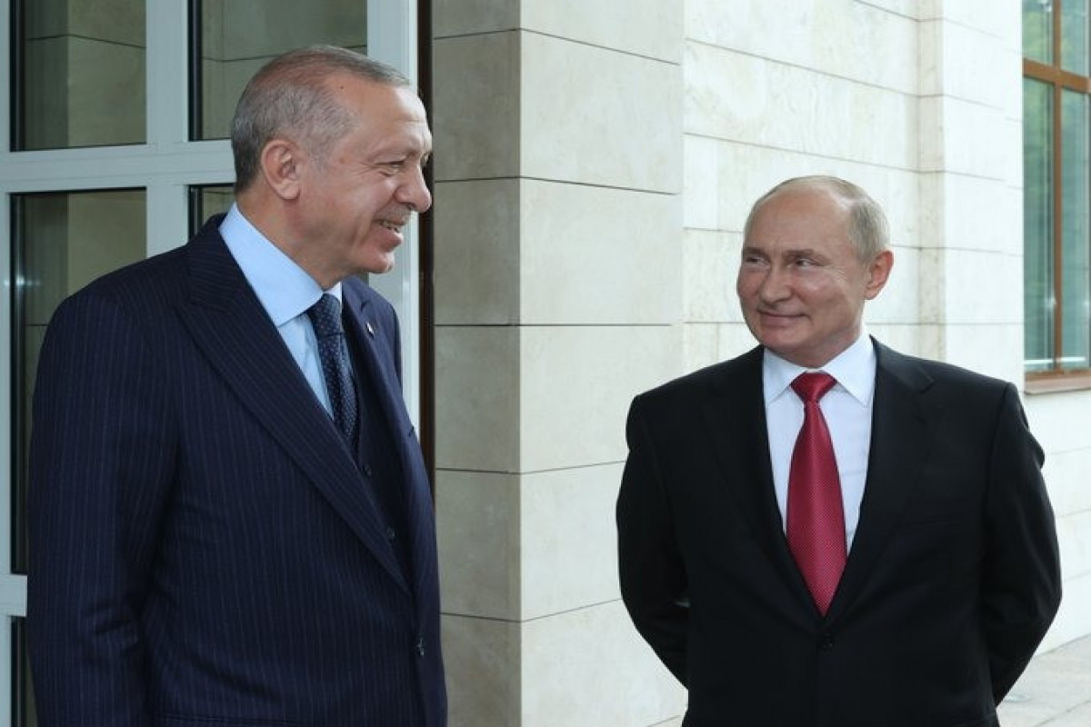 Встреча главы Турции Тайипа Эрдогана с российским лидером Владимиром Путиным