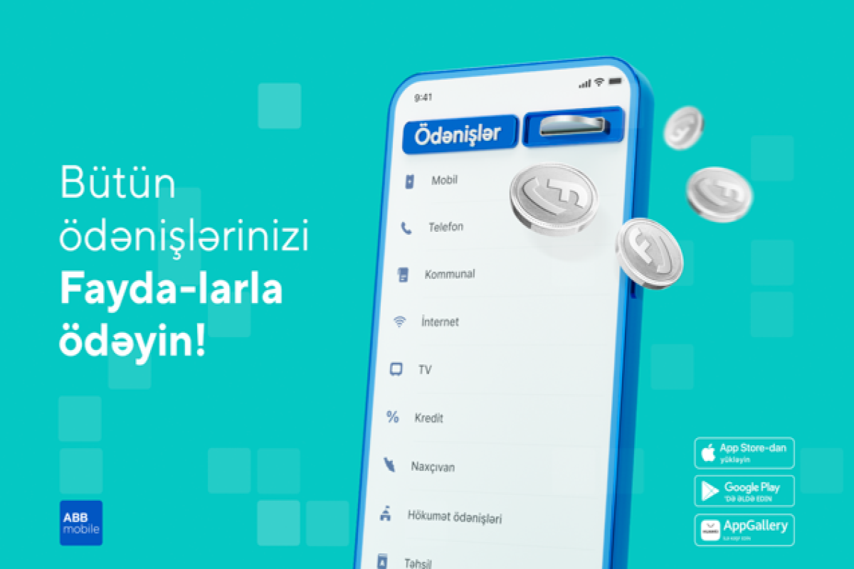 Ödənişləri ABB mobile-da qazandığınız faydalarla edin® 