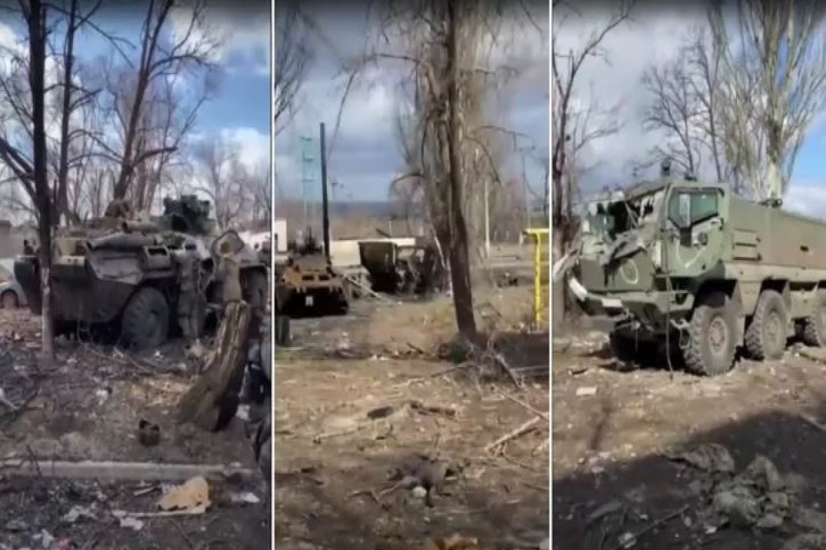 Ukrayna Silahlı Qüvvələri Mariupolda Rusiya ordusunun texnikasını məhv edib - VİDEO 