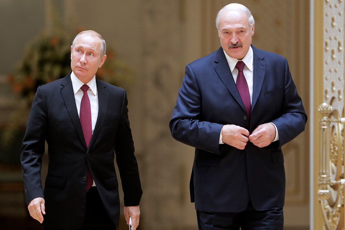 Vladimir Putin, Russian President and  Aleksandr Lukashenko, Belarusian President