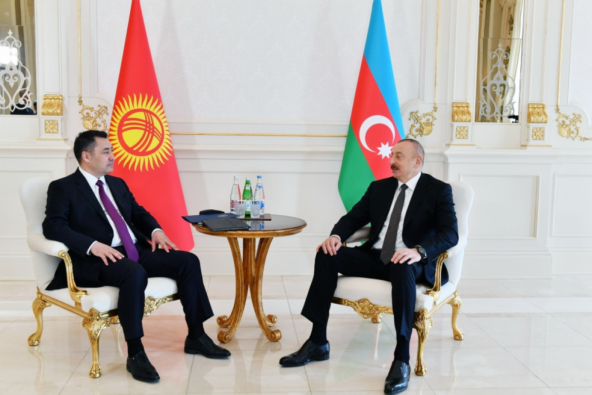 President of the Kyrgyz Republic Sadyr Japarov and President of the Republic of Azerbaijan Ilham Aliyev