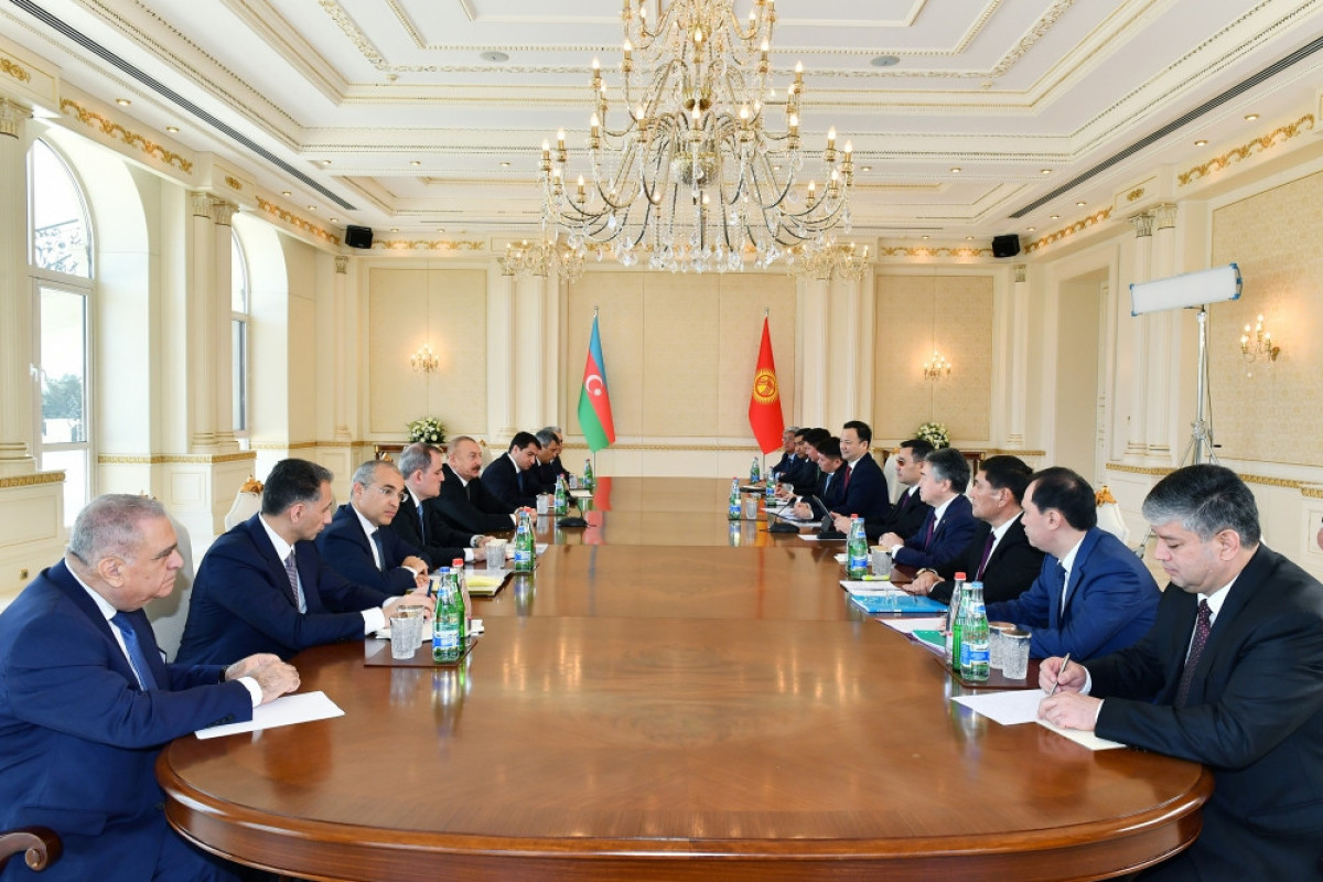 Встреча Президента Ильхама Алиева с Президентом Кыргызстана Садыром Жапаровым