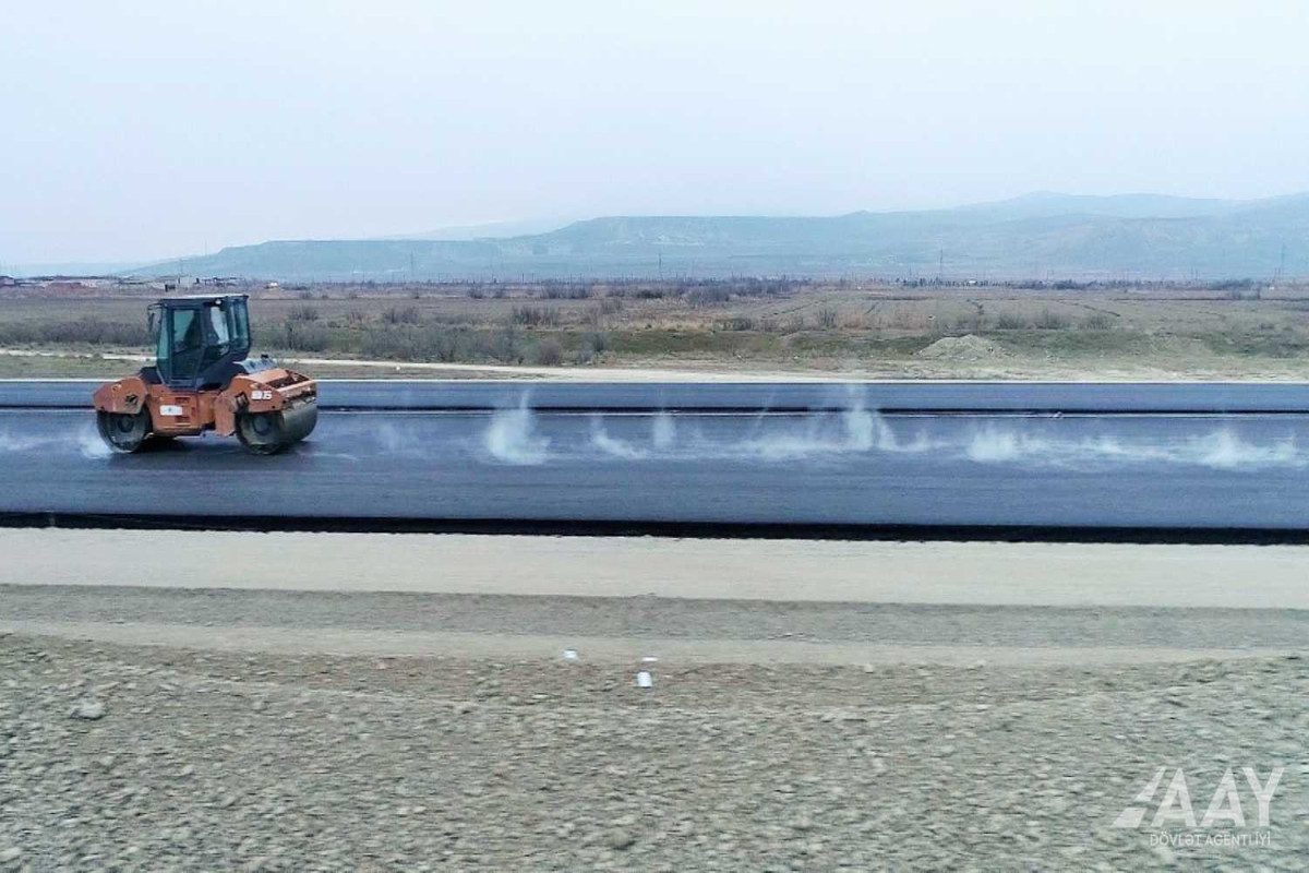 Bakı-Quba-Rusiya yeni avtomobil yolunun tikintisi davam etdirilir  - FOTO  - VİDEO 