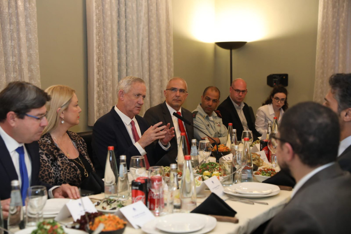 Israeli Defense Minister Benny Gantz hosted an iftar dinner for ambassadors of Arab countries.