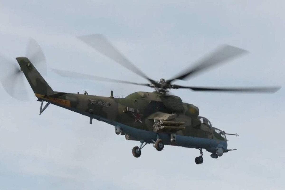 Russian army hit Ukrainian Mi-24 helicopter in Kharkiv