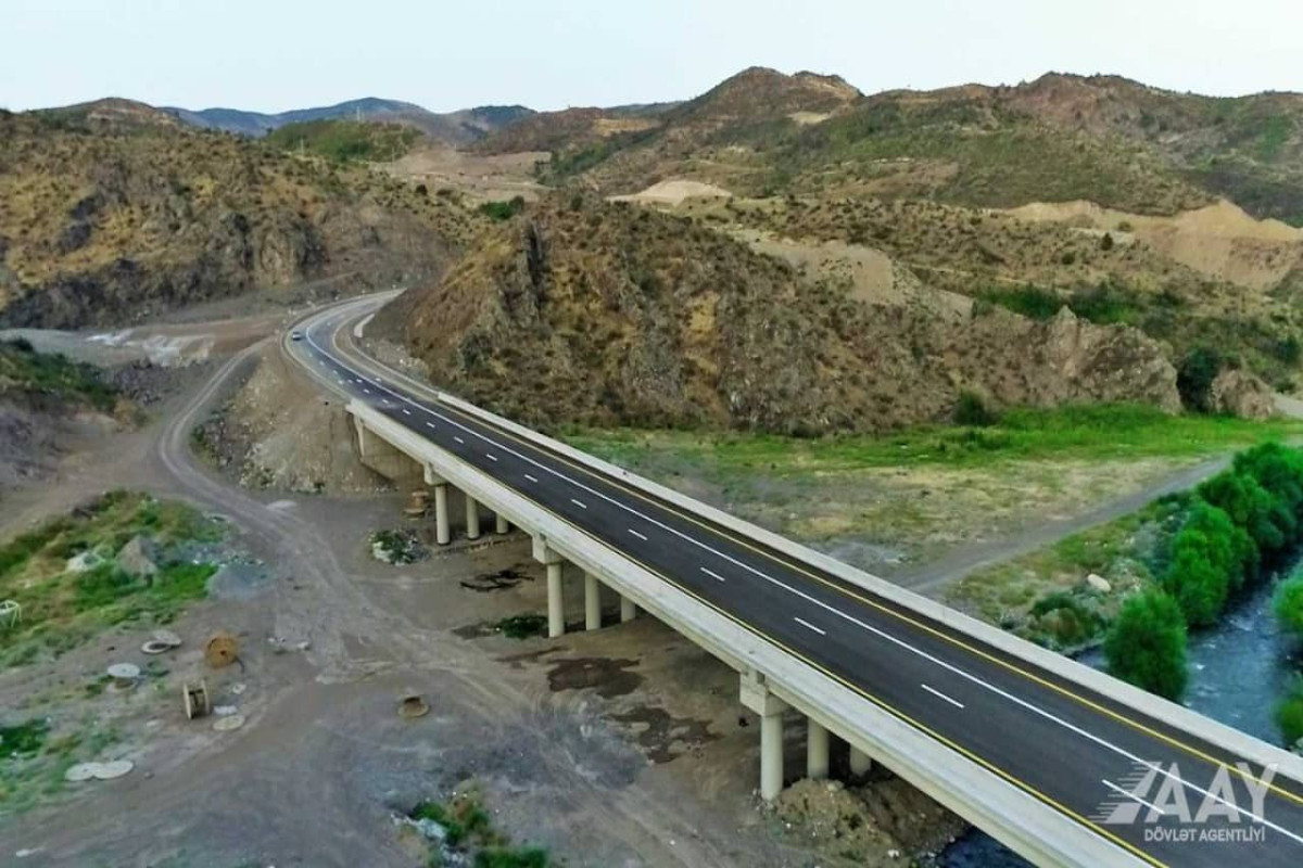 Construction of a new highway without entering city of Lachin nearing completion