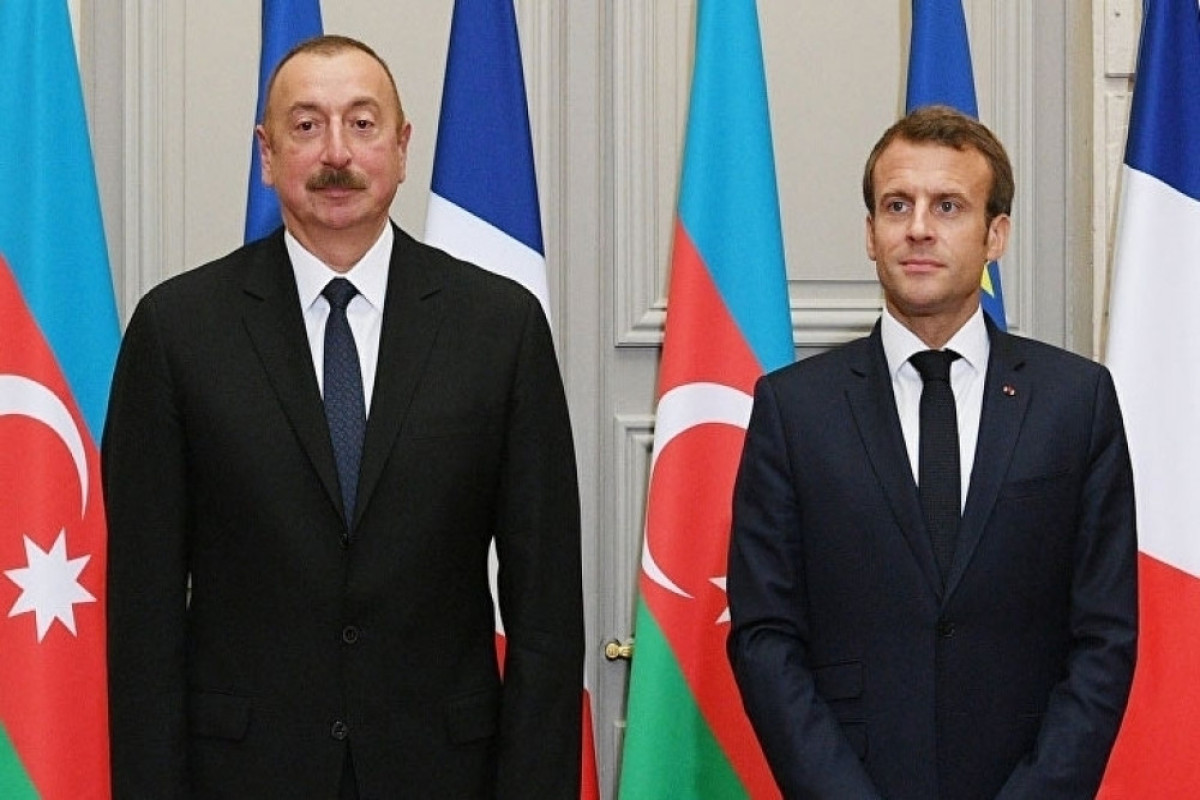 Ilham Aliyev, the President of the Republic of Azerbaijan and Emmanuel Macron, French President